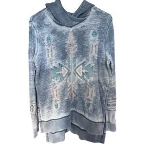 Women's Ariat Midnight Navy Alo Vera Aztec Hoodie Size Small